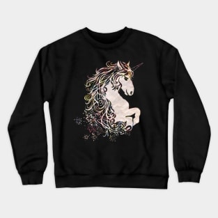 Watercolor Raimbow unicorn magical creature Crewneck Sweatshirt